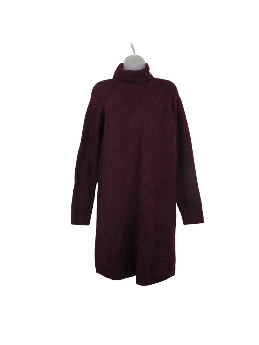 Pieces Womens Wine Turtleneck Sweater Dress Long Sleeve XL Knitted Texture NEW